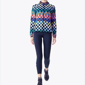 Tory Burch Sport Colorblock Checkered Windbreaker Jacket - Multicolor XS